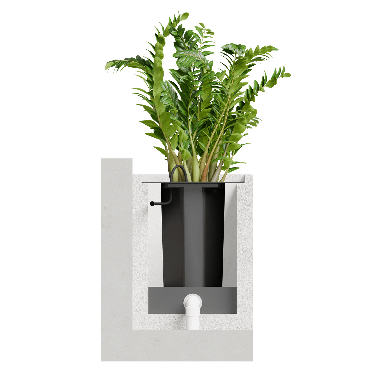 Corte técnico do sistema Floreira Modular em EPS