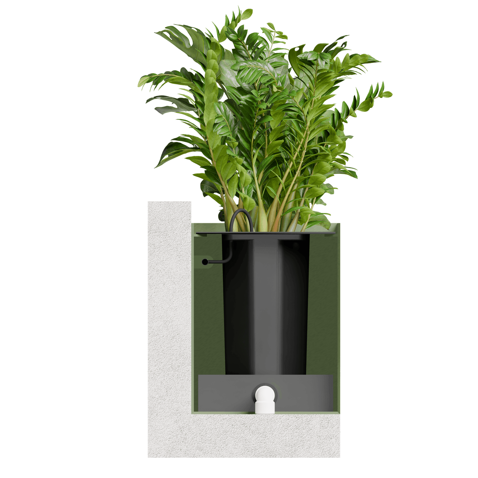 Corte técnico do sistema Floreira Modular Plástica