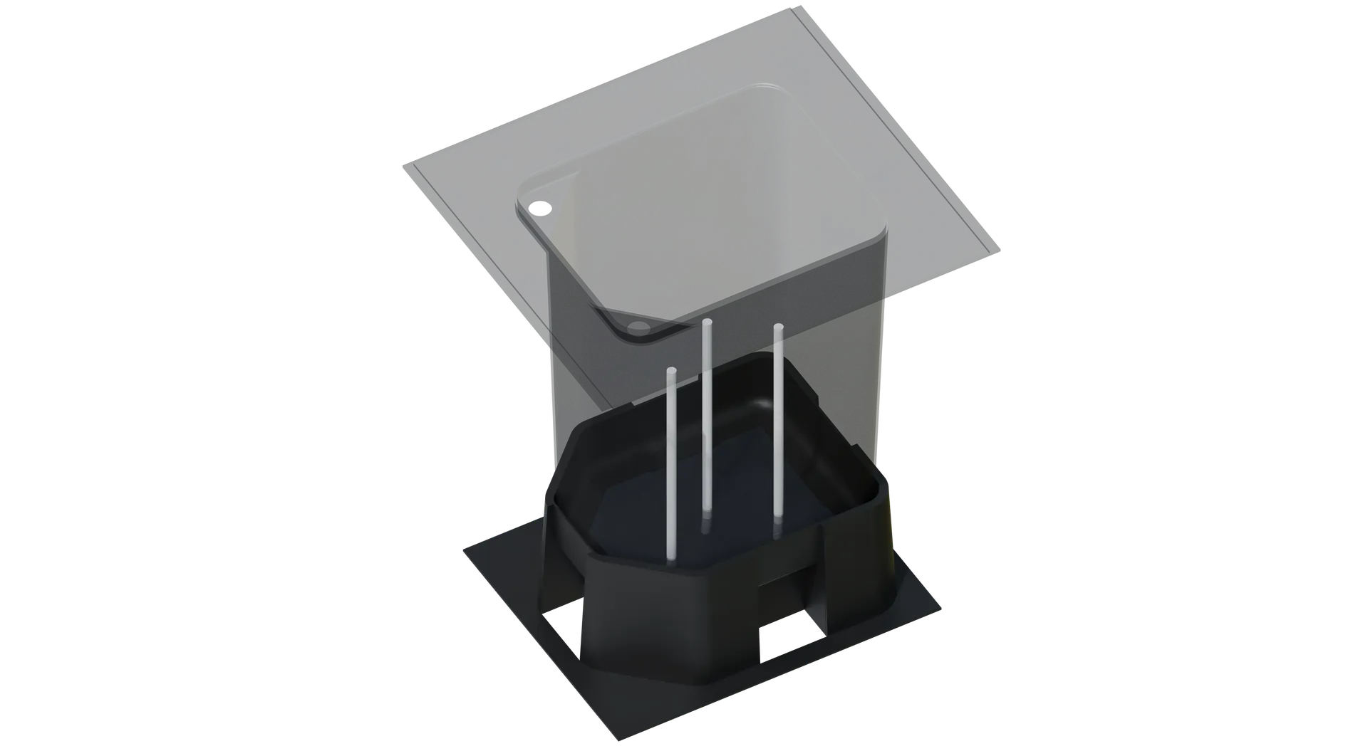 Base autoirrigável com palitos de capilaridade (Fibre Stick) - Detalhe do sistema de irrigação por capilaridade