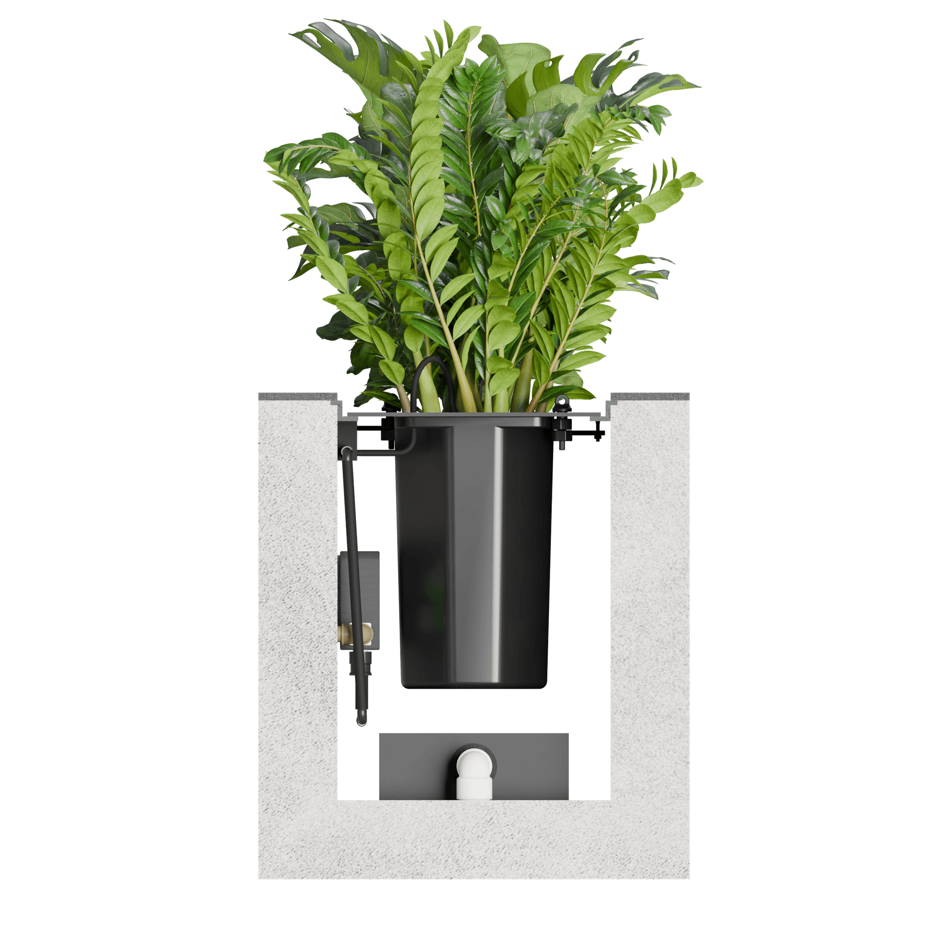 Corte técnico do sistema Flower Pot Basic